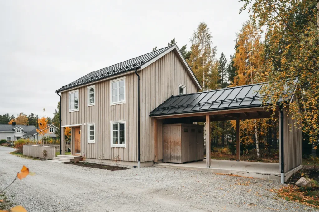 septemberprojekt som h jer husets v rde bygg carport med f rr d inf r h st och vinter
